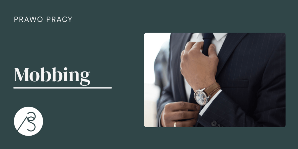 Mobbing w pracy, prawo pracy, mężczyzna poprawiający krawat.